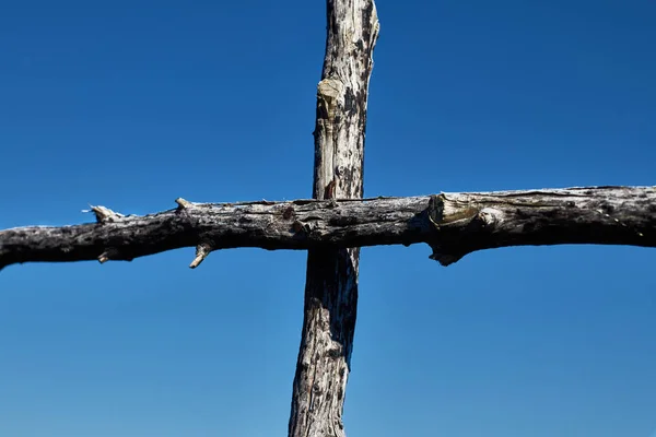 Wooden Cross Trimming Sky — Stock Photo, Image
