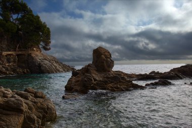 Rocky coast on a cloudy day