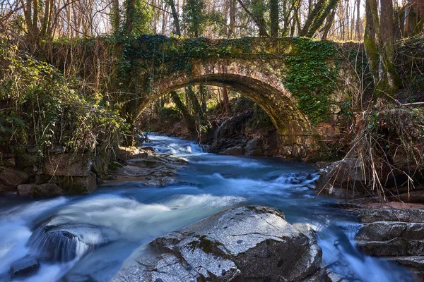 Πέτρινη Γέφυρα Πάνω Από Ποτάμι — Φωτογραφία Αρχείου