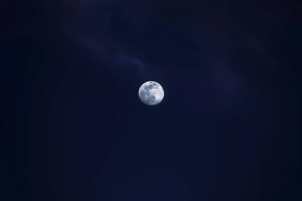 Luna Llena Una Noche Muy Oscura — Foto de Stock