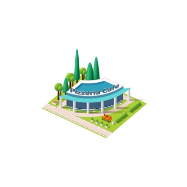 Vektör izometrik pizzacı