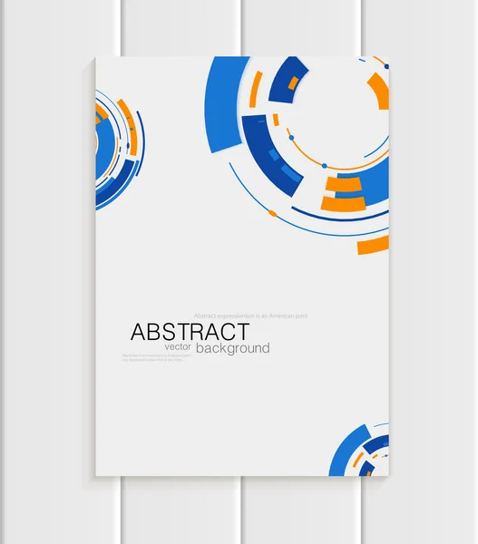 Brochura vetorial em estilo abstrato com formas azuis sobre fundo branco —  Vetores de Stock