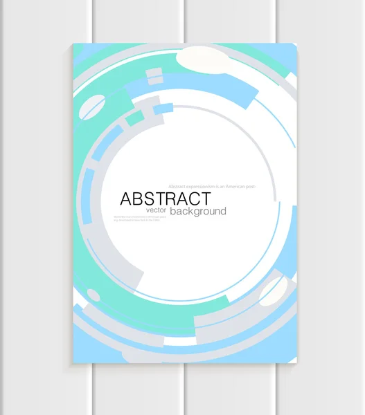 Vector brochure in abstracte stijl met turquoise shapes op witte achtergrond — Stockvector