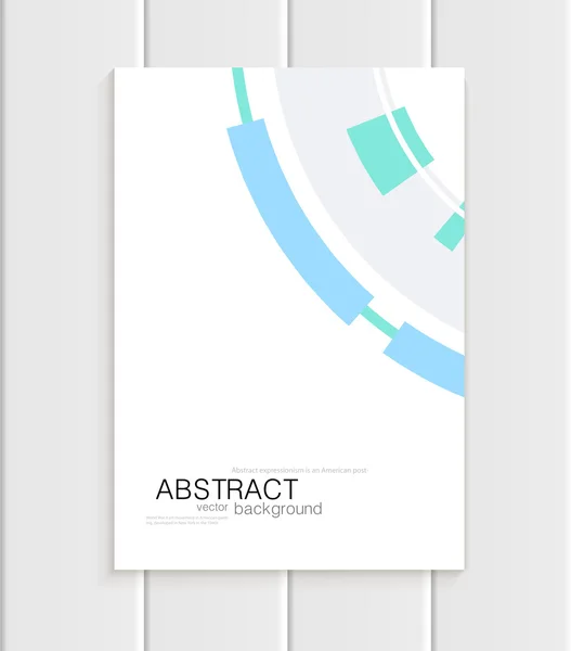 Brochura vetorial em estilo abstrato com formas turquesa sobre fundo branco —  Vetores de Stock