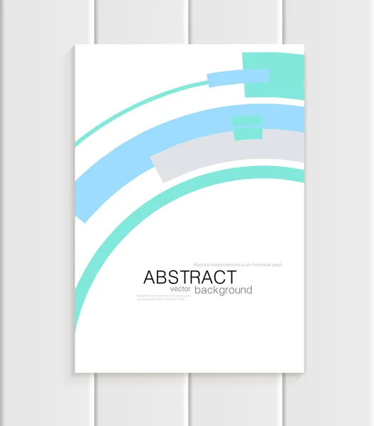 Folleto vectorial en estilo abstracto con formas turquesas sobre fondo blanco — Vector de stock