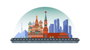 Rusya Moskova kutsal kişilerin resmi içinde düz stil