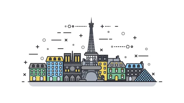 法国图标线性样式 — 图库矢量图片
