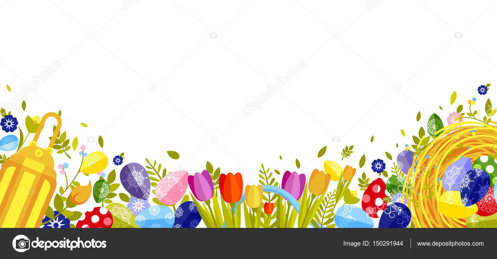 Felice che Pasqua isolato primavera decorazione congedo uova colorate elemento di disegno del