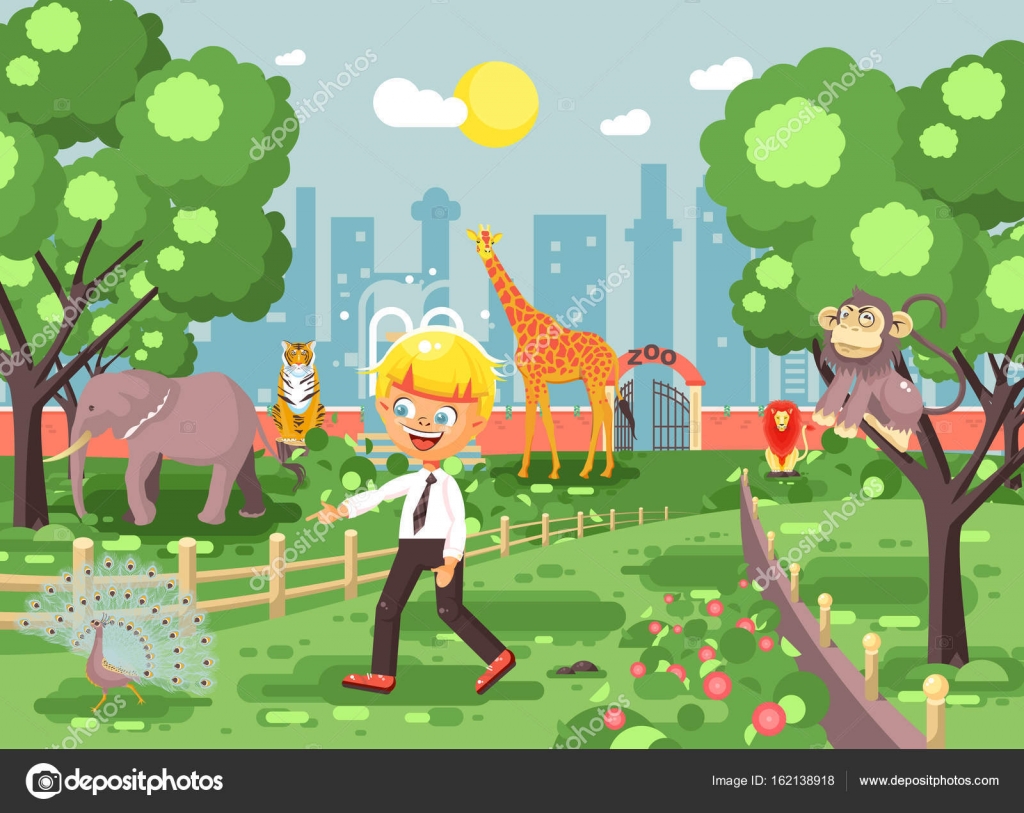 Vector illustration banner for site with schoolchild on walk, school zoo excursion zoological garden, blonde little boy monkey, peacock, elephant, lion, tiger, giraffe, wild animals flat style Stock Vector Image by ©MarynaBolsunova # Vector illustration banner for site with schoolchild on walk, school zoo excursion zoological garden, blonde little boy monkey, peacock, elephant, lion, tiger, giraffe, wild animals flat style Stock Vector Image by ©MarynaBolsunova #