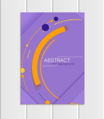 Vektör mor broşür A5 veya A4 formatında malzeme tasarım öğesi kurumsal tarzı