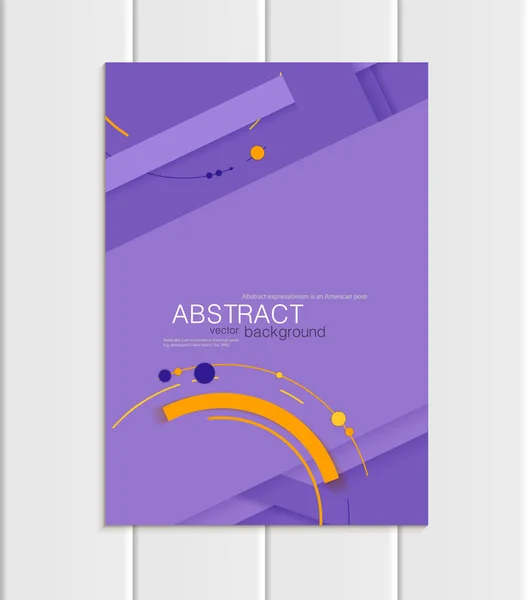Vector purple brochure A5 or A4 format material design element corporate style — Stock Vector