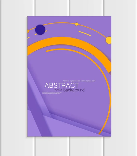 Vector purple brochure A5 or A4 format material design element corporate style — Stock Vector