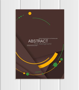 Vektör kahverengi broşür A5 veya A4 formatında malzeme tasarım öğesi kurumsal tarzı