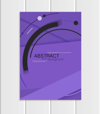 Vektör mor broşür A5 veya A4 formatında malzeme tasarım siyah öğe kurumsal tarzı