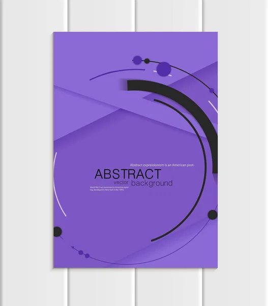 Folheto roxo vetorial A5 ou A4 formato material design preto elemento estilo corporativo —  Vetores de Stock