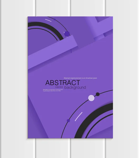 Vector paarse brochure A5 of A4 formaat materiaalontwerp zwarte element huisstijl — Stockvector