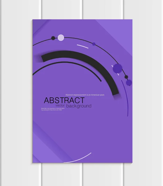 Vector paarse brochure A5 of A4 formaat materiaalontwerp zwarte element huisstijl — Stockvector