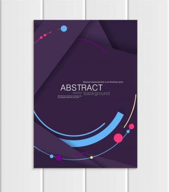 Vektör mor Menekşe broşür A5 veya A4 formatında malzeme tasarım öğesi kurumsal tarzı