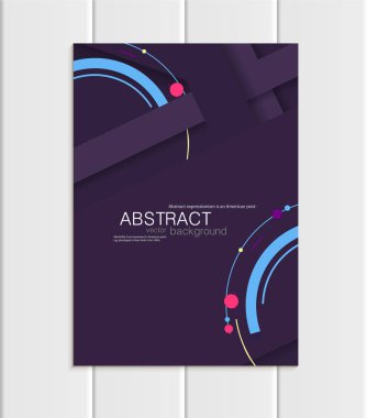 Vektör mor Menekşe broşür A5 veya A4 formatında malzeme tasarım öğesi kurumsal tarzı