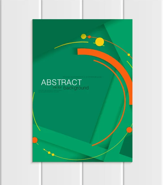 Vector green brochure A5 or A4 format material design element corporate style — Stock Vector