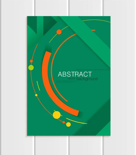 Vector green brochure A5 or A4 format material design element corporate style — Stock Vector