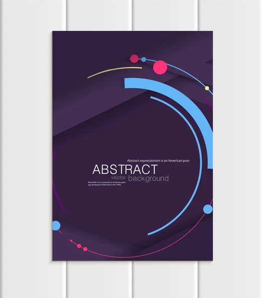 Vector purple violet brochure A5 or A4 format material design element corporate style — Stock Vector