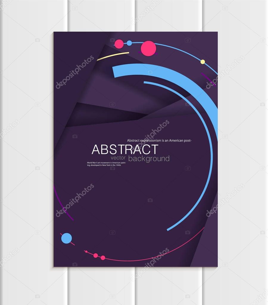 Vector purple violet brochure A5 or A4 format material design element corporate style