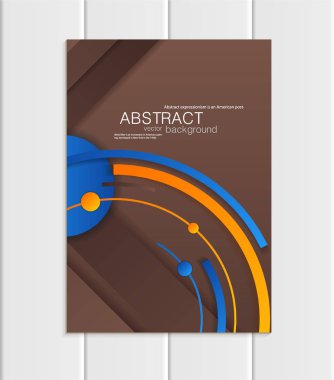 Vektör kahverengi broşür A5 veya A4 formatında malzeme tasarım öğesi kurumsal tarzı