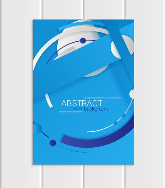 Vector blue brochure A5 or A4 format material design element corporate style — Stock Vector