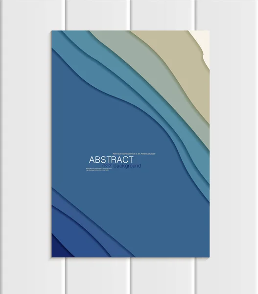 Brochura vetorial A5 ou A4 formato abstrato azul desigual formas design elemento estilo corporativo —  Vetores de Stock