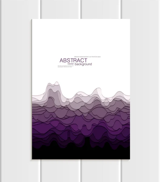 Folleto vectorial A5 o A4 formato abstracto púrpura desigual, formas violetas elemento de diseño estilo corporativo — Archivo Imágenes Vectoriales