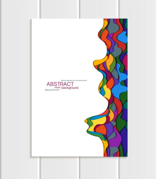 Folheto vetorial formato A5 ou A4 abstrato formas coloridas desiguais design elemento estilo corporativo —  Vetores de Stock
