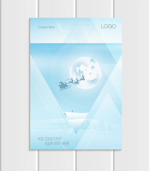 Brochure vettoriali silhouette formato A5 o A4 Babbo Natale Capodanno 2018 design corporate style — Vettoriale Stock