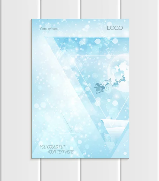 Brochure vectorielle Silhouette format A5 ou A4 Père Noël Noël Nouvel An 2018 design style corporatif — Image vectorielle