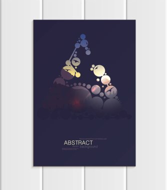 Vektör broşür A5 veya A4 formatında soyut daireler ve dağ peyzaj tasarım öğesi kurumsal tarzı