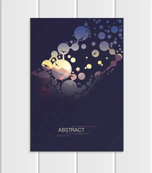 Vektor Broschüre a5 oder a4 Format abstrakte Kreise und Gebirgslandschaft Design Element Corporate Style — Stockvektor
