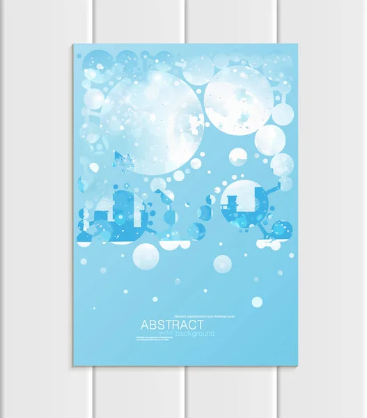 Brochure A5 ou A4 format design Noël ville urbaine, cercles abstraits, paysage hivernal Nouvel An 2018 — Image vectorielle