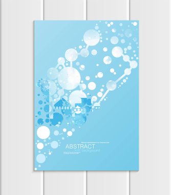 Broşür A5 veya A4 formatında tasarım Noel Kentsel şehir, soyut daireler, kış manzara yeni yıl 2018