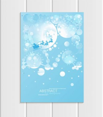 Atlı kızak kış manzara yeni yıl 2018 broşür A5 veya A4 formatında tasarım Noel Noel Baba