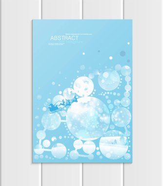 Atlı kızak kış manzara yeni yıl 2018 broşür A5 veya A4 formatında tasarım Noel Noel Baba