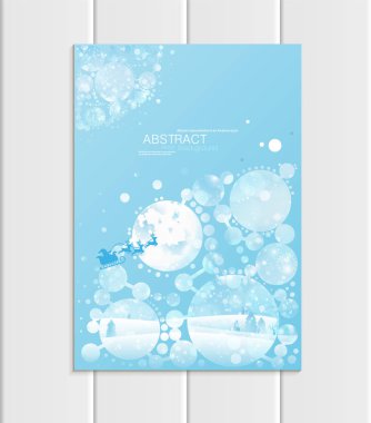 Atlı kızak kış manzara yeni yıl 2018 broşür A5 veya A4 formatında tasarım Noel Noel Baba