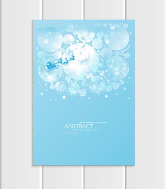 Atlı kızak kış manzara yeni yıl 2018 broşür A5 veya A4 formatında tasarım Noel Noel Baba