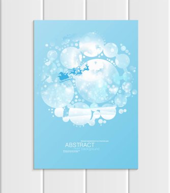 Atlı kızak kış manzara yeni yıl 2018 broşür A5 veya A4 formatında tasarım Noel Noel Baba