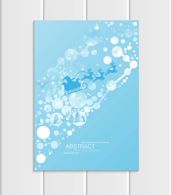 Atlı kızak kış manzara yeni yıl 2018 broşür A5 veya A4 formatında tasarım Noel Noel Baba