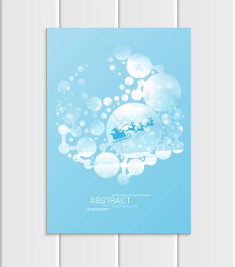 Atlı kızak kış manzara yeni yıl 2018 broşür A5 veya A4 formatında tasarım Noel Noel Baba