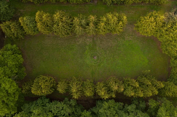 Vue Par Drone Jardin Historique Des Maisons Pendant Journée Été — Photo