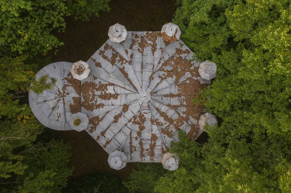 Vue Par Drone Toit Tour Dans Verrière Toit Central — Photo