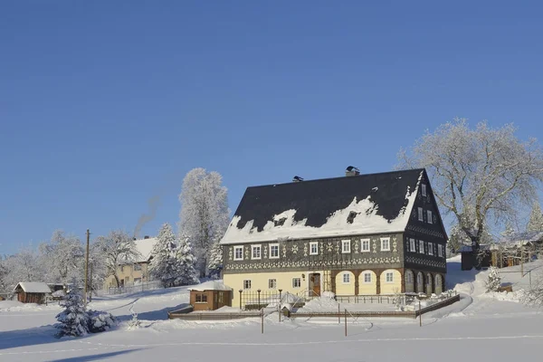 Przysłupowa Saksonii Zimie — Zdjęcie stockowe