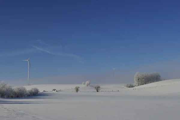 冷たい冬の日ザクセンのスイス — ストック写真