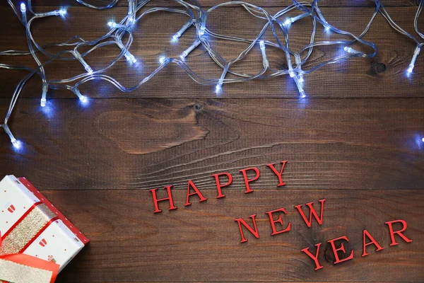 New Year Background Wooden Surface — Stock Photo, Image